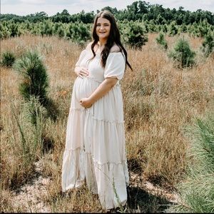 Beige Tiered Dress from Pink Blush